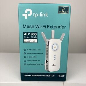 TP-Link RE550 AC1900 Wireless Dual Band Wi-Fi Extender 2200 Sq. Ft 32 Devices